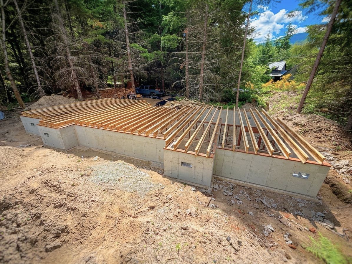 Foundation pour at the Packwood build site.