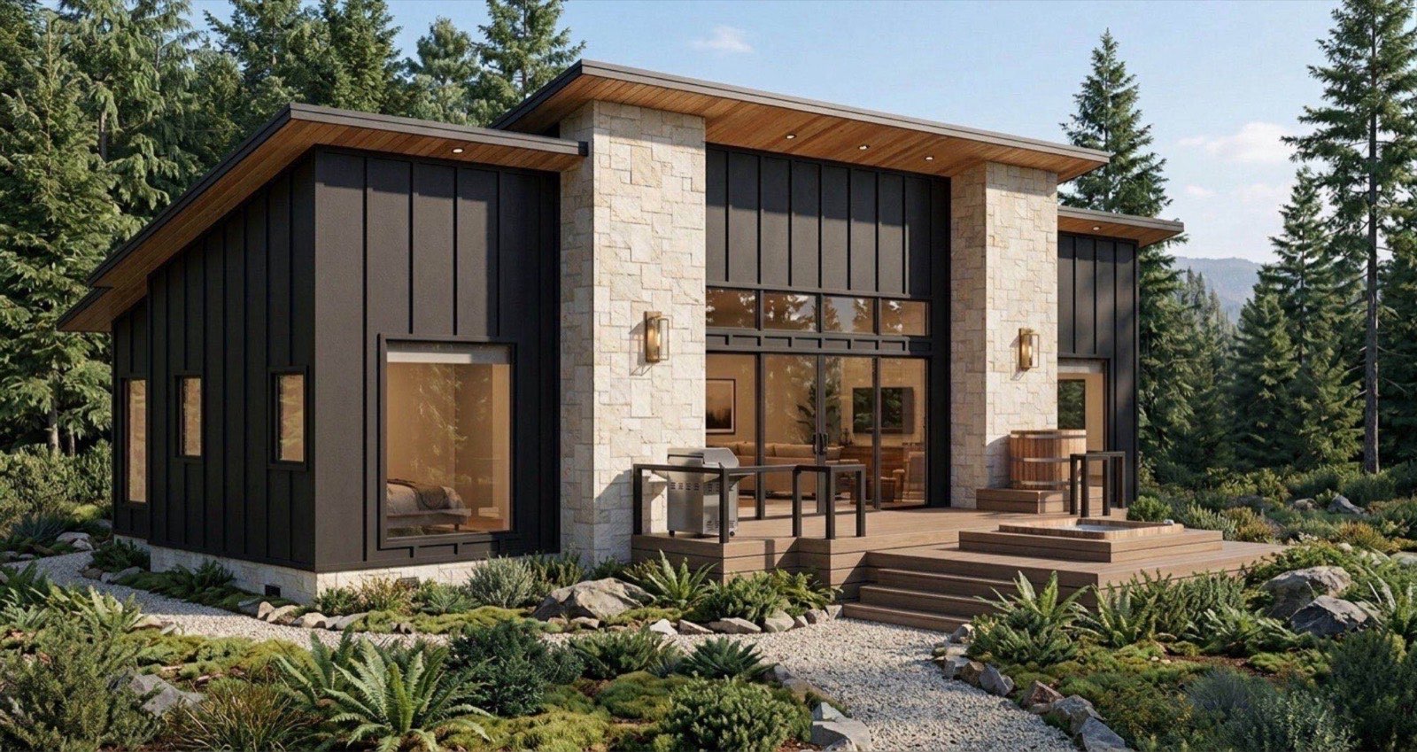 Architectural rendering of the Everlux custom home in Packwood